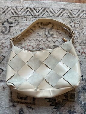 Rachel Zoe Woven Shoulder Bag - Cream